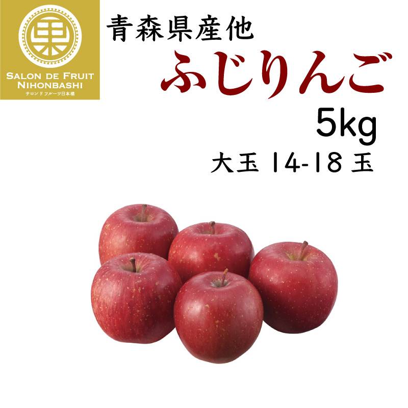 [予約 11月1日-3月30日の納品] ふじ フジ 5kg 14玉-18玉 大玉 産地箱 青森県産 長野県産 JA津軽みらい 他 りんご　冬ギフト お歳暮 御歳暮