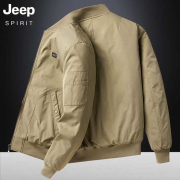 JEEPSPIRIT吉普男士春秋加厚休閑外套男美式休閑飛行員夾克棒球服