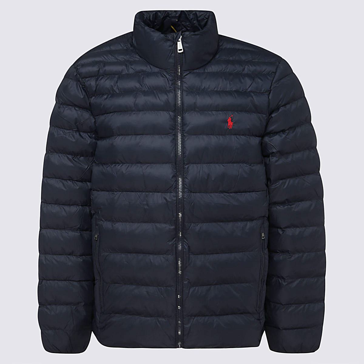 POLO RALPH LAUREN NAVY BLUE POLO PONY DOWN JACKET