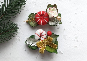 聖誕嬰兒夾糖果手杖髮夾聖誕髮飾