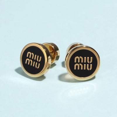 ミュウミュウ MIU MIU ピアス ロゴ エナメルメタル スタッドピアス 5JO912 2F6T