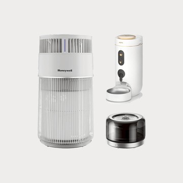 【寵物家庭最推薦】Honeywell 貓咪UVC殺菌抗敏清淨機 (喵淨機)+MOVA 餵水器+MOVA 餵食器