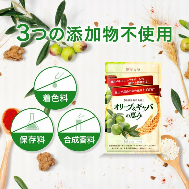 和漢の森 オリーブ&ギャバの恵み 60粒入り 3袋 サプリメント