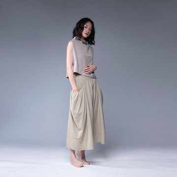 Aman No.67 簡約無袖上衣 杏色