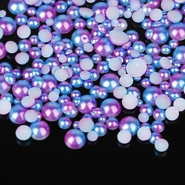 珠珠材料💎 五彩色半圓ABS珍珠自製髮飾手串手鍊耳環粘膠飾品DIY手作材料配件