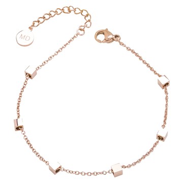 RADIANT STAR 璀璨之星 鈦鋼MARIGOLD甜蜜方塊糖質感簡約小方塊手鍊 KMD034  不適用  玫瑰金