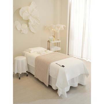 明也美容床罩四件套高檔簡約輕奢純色美容院專用按摩床套四季通用