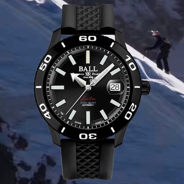 BALL 波爾 B2_Fireman 自體發光微型氣燈 300米機械錶-黑框黑面42mm(DM3090A-P10J-BK)