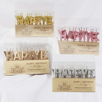 生日快樂 字母蠟燭 多款顏色 創意派對 蛋糕裝飾 佈置 英文蠟燭 生日派對 週歲 週年慶【BlueCat】【JI2361】