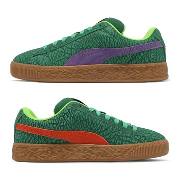 Puma 休閒鞋 Suede XL TMNT 男鞋 綠 紫 忍者龜 聯名 膠底 滑板鞋 401304-01