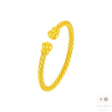 【路森金飾】黃金手鍊─麻花開口59.8手鐲金重:10.37錢+-0.03錢