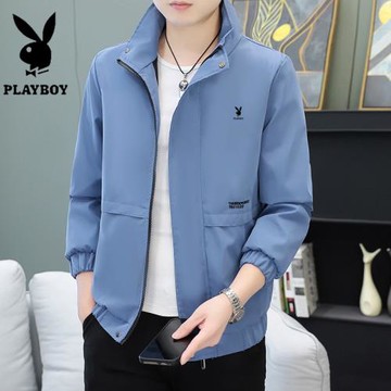 花花公子2025秋冬新款男士立領加絨加厚休閑百搭簡約外套夾克衫潮