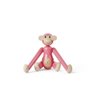 北歐櫥窗 Kay Bojesen Monkey Mini 木頭迷你猴（粉紅）