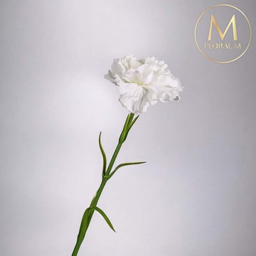 手感保濕康乃馨優雅白仿真花材(2入組)