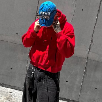 AMERO 男女同款 長袖刷毛帽Ｔ 重磅 水洗 寬鬆 落肩共四色