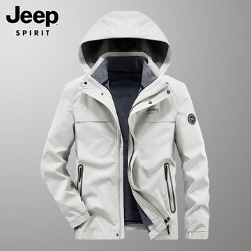 吉普男士夾克春季新款三合一抓絨內膽工裝運動潮牌防風沖鋒外套男