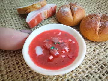 芭比娃娃食物 1/6 1/12 羅宋湯 娃娃屋食物 娃娃微型食物