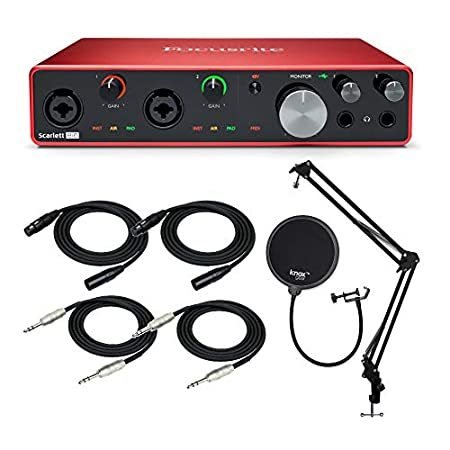 Focusrite 8i6 (3rd Gen) USB Audio Interface Bundle with Knox Boom Arm  Pop