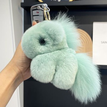 鑰匙扣掛件公仔生日禮物真獺兔毛