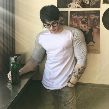 歐美拼接訓練服健身肌肉跑步運動上衣打底衫秋速干修身七分袖T恤