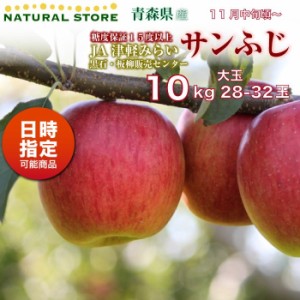 [予約 2023年11月1日-11月30日の納品] サンふじ 28玉-32玉 大玉 約10kg 青森県産 JA津軽みらい 冬ギフト お歳暮 御歳暮