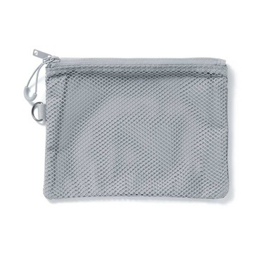 MUJI 聚酯纖維雙拉鍊袋M.灰.約13.5x19cm
