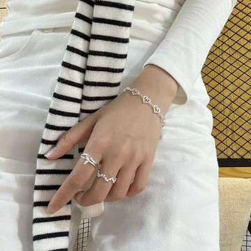 Eira Accessory 橢圓珠戒指‧925純銀戒指‧可調式戒指‧韓系 輕奢 造型 戒指 CKJZ0002A