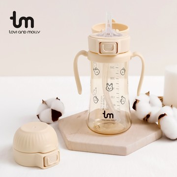 【tovi and molly】PPSU寬口彈蓋吸管杯_奶茶兔好運280ml