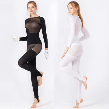 高爾夫女裝夏季冰絲防曬修身內搭上衣防紫外線高彈超薄透氣打底褲