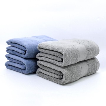 【MORINO】(2條組)MIT石墨烯素色緞條浴巾_70x135cm 沉穩灰