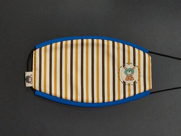 條紋小熊 手工邊條立體口罩  純棉不織布  舒適  透氣  可水洗