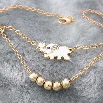 【RJ New York】泰式小象串珠玫瑰金雙層手腳鍊(金色)