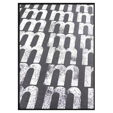 規律 Typography  字母圖案藝術掛畫  30 x 40cm  黑色