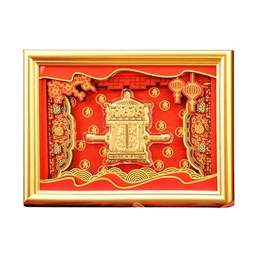 白沙屯媽祖粉紅超跑黃金擺件-媽祖神轎