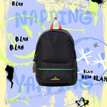 【DOUGHNUT】15吋 防潑水 後背包 大學包 水壺格 減壓背帶-黑 YU