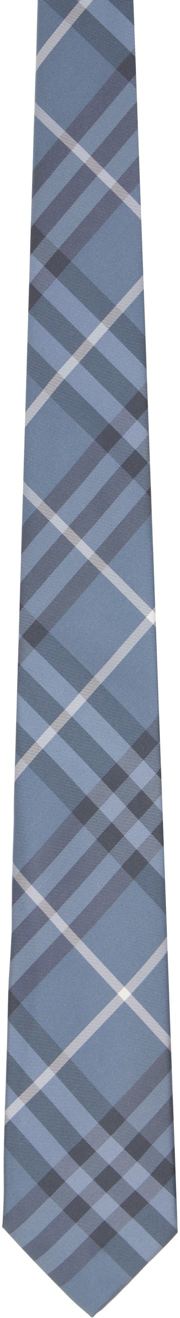 Burberry 蓝色 Check Silk 领带