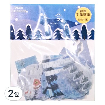 infeelME 暖空紙品 和紙手帳貼紙包  冬令  2包