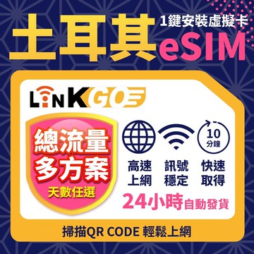 【LinkGO】土耳其 eSIM卡 20~50GB多組合 總流量方案 多天上網卡 高速流量 (土耳其網卡 伊斯坦堡 卡帕