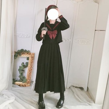 JK濃紺色基礎款暗黑正統水手服