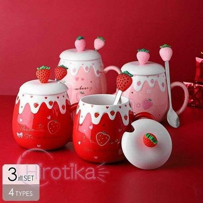 キッチン用品 食器 コーヒー お茶用品 マグカップ ティーカップ イチゴ リボン ハート ポップ キュート ピンク レッド清潔感 通販 Lineポイント最大get Lineショッピング