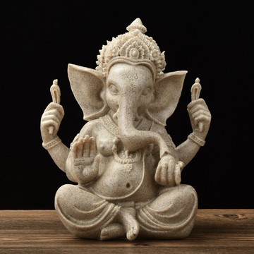 佛像 宗教擺件 家居擺件家居裝飾創意禮品砂巖佛像工藝品批發14375印度象頭神樹脂擺件