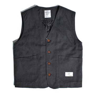 重磅帆布牛仔美式復古獵裝棉馬甲阿美咔嘰V領保暖夾棉背心外套男