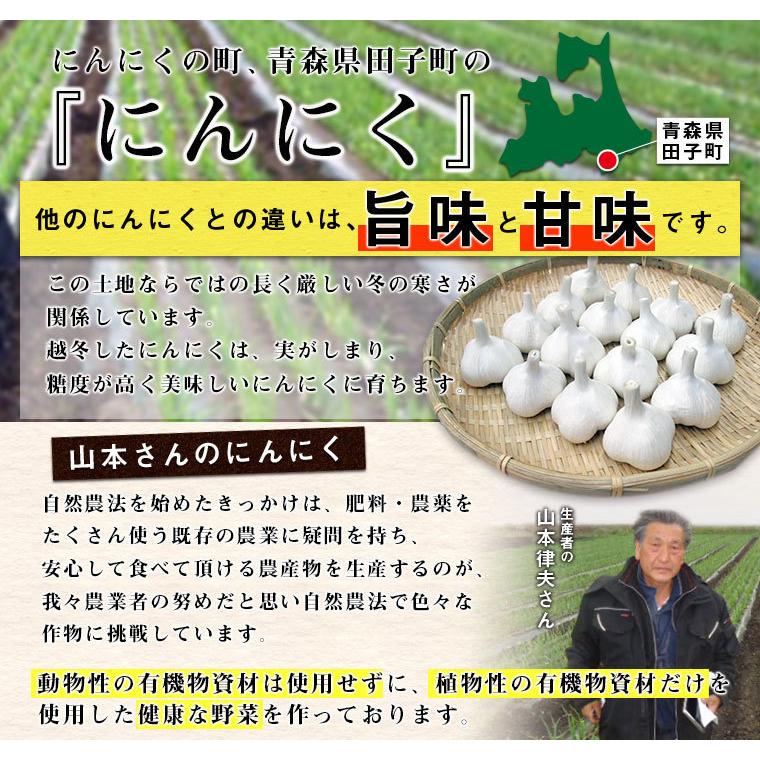 オーガニック青森県田子町産　有機にんにく　バラ詰め　１ｋｇお買得・ニンニク・有機栽培・無農薬・無化学肥料・Organic・garlic