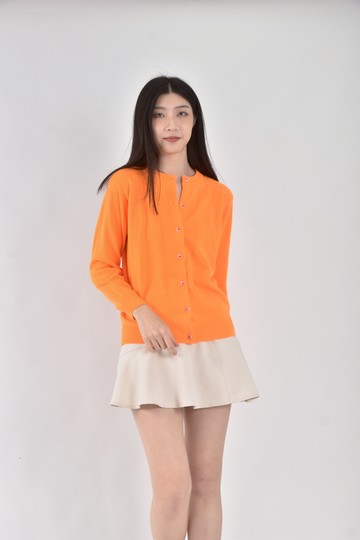 (L) 伊蕾iley秋冬針織排扣橘色外套