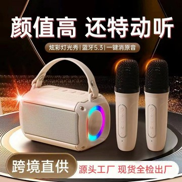 跨境爆款T33，音箱無線麥克風兒童唱歌音響家庭KTV戶外便捷式  【鑫弘數碼音像】