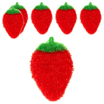 造型菜瓜布 草莓  滌綸材質  厚度約1cm  6個  1組