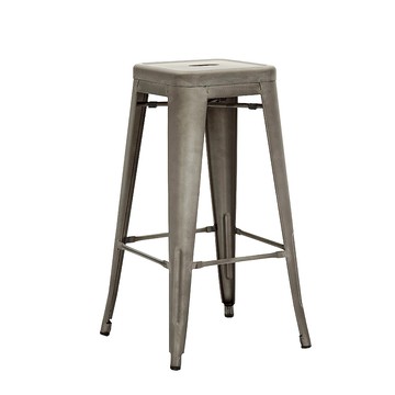 E-home亞尼工業風可堆疊金屬吧檯椅高76cm槍