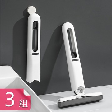 【荷生活】吸水吸油可旋轉迷你拖把 可吊掛式抽拉脫水快速清潔拖把-3組