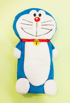 【震撼精品百貨】Doraemon_哆啦A夢~Doraemon造型絨毛筆袋-微笑