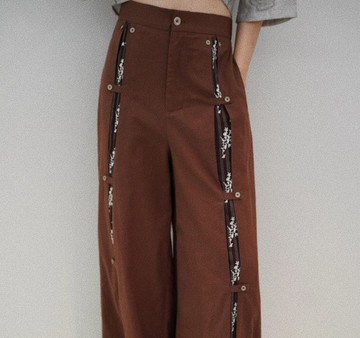 【優雅手工】古典中性復古風/可拆卸闊腿褲